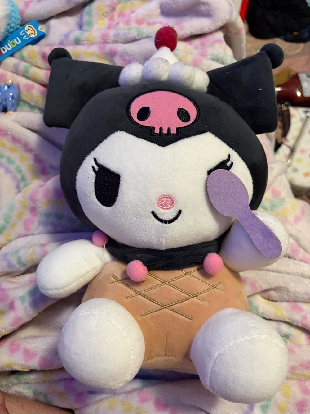 Sanrio Kuromi Plush - Black, White, Pink & Purple Accents